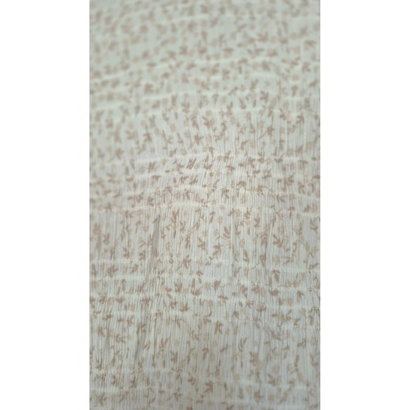 Cottage Core Charm Ditzy Floral Smocked Bodice Tiered Ruffle Hem Dress Cream M - Picture 3 of 5